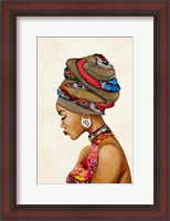 Framed African Goddess on Beige