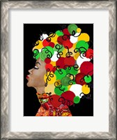 Framed African Goddess With Colorful Hair