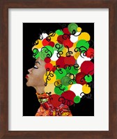 Framed African Goddess With Colorful Hair