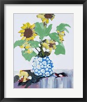 Framed Sunflowers In Decorative Vase