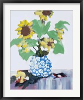 Framed Sunflowers In Decorative Vase