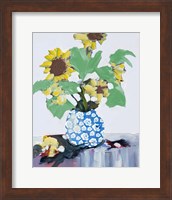 Framed Sunflowers In Decorative Vase