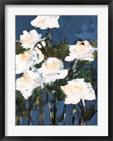 Framed White Roses On Blue