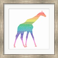 Framed Rainbow Giraffe