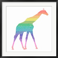 Framed Rainbow Giraffe