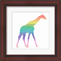 Framed Rainbow Giraffe