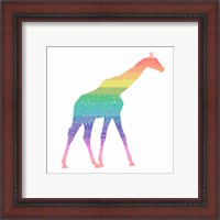 Framed 'Rainbow Giraffe' border=