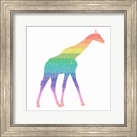 Framed 'Rainbow Giraffe' border=