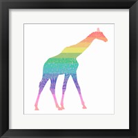 Rainbow Giraffe Framed Print