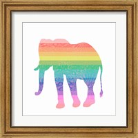 Framed 'Rainbow Elephant' border=