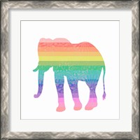 Framed 'Rainbow Elephant' border=