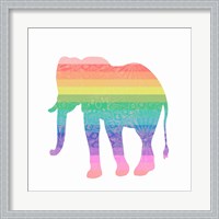 Framed Rainbow Elephant