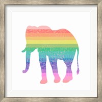 Framed Rainbow Elephant