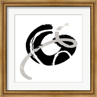 Framed Scrolling Black & White Abstract  I