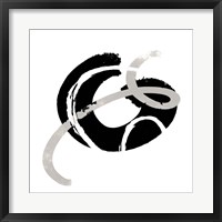 Framed Scrolling Black & White Abstract  I