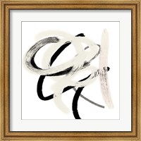 Framed Scrolling Black & White Abstract II