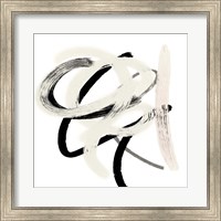 Framed Scrolling Black & White Abstract II