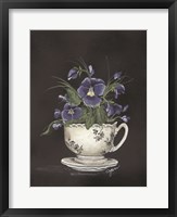 Framed Tea Cup Violets