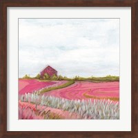 Framed Pink Fall Farm