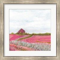 Framed Pink Fall Farm