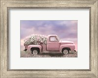 Framed Pink Floral Truck