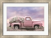 Framed Pink Floral Truck