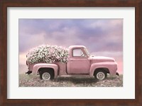 Framed Pink Floral Truck