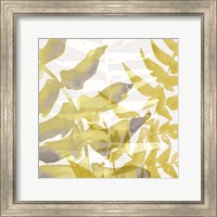 Framed 'Yellow-Gray Leaves 1' border=