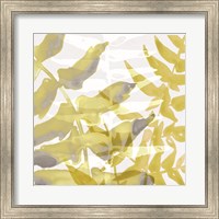 Framed 'Yellow-Gray Leaves 1' border=