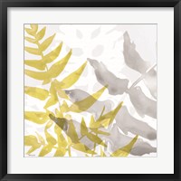 Framed 'Yellow-Gray Leaves 2' border=