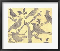 Yellow-Gray Birds 2 Framed Print