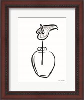 Framed Flower and Pot Drawing