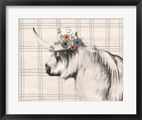 Framed Highland Cow in Gray