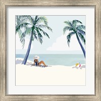 Framed 'Palm Tree Paradise I' border=