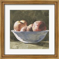 Framed 'Bowl of Peaches I' border=