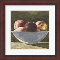 Framed 'Bowl of Peaches II' border=