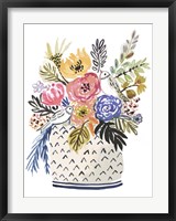 Framed Painted Vase of Flowers II