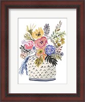 Framed Painted Vase of Flowers II
