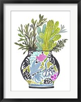 Framed Painted Vase of Flowers IV