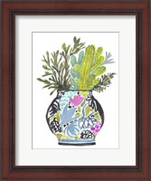 Framed Painted Vase of Flowers IV