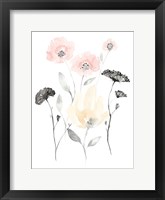 Blush & Black Wildflowers I Framed Print