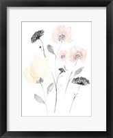 Framed Blush & Black Wildflowers II