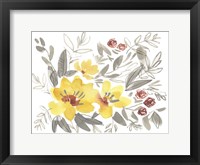 Framed Golden Flower Composition I