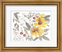 Framed Golden Flower Composition II