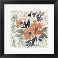 Framed Sienna & Paynes Flowers I
