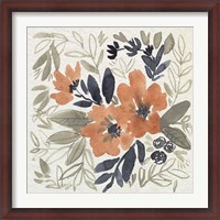 Framed Sienna & Paynes Flowers I