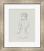 Framed 'Female Back Sketch I' border=