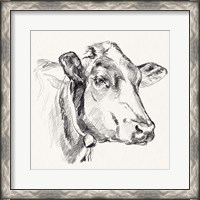 Framed 'Holstein Portrait Sketch I' border=