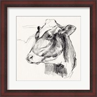 Framed 'Holstein Portrait Sketch II' border=