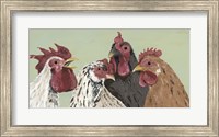 Framed Four Roosters